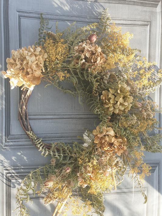 Dried flower wreath