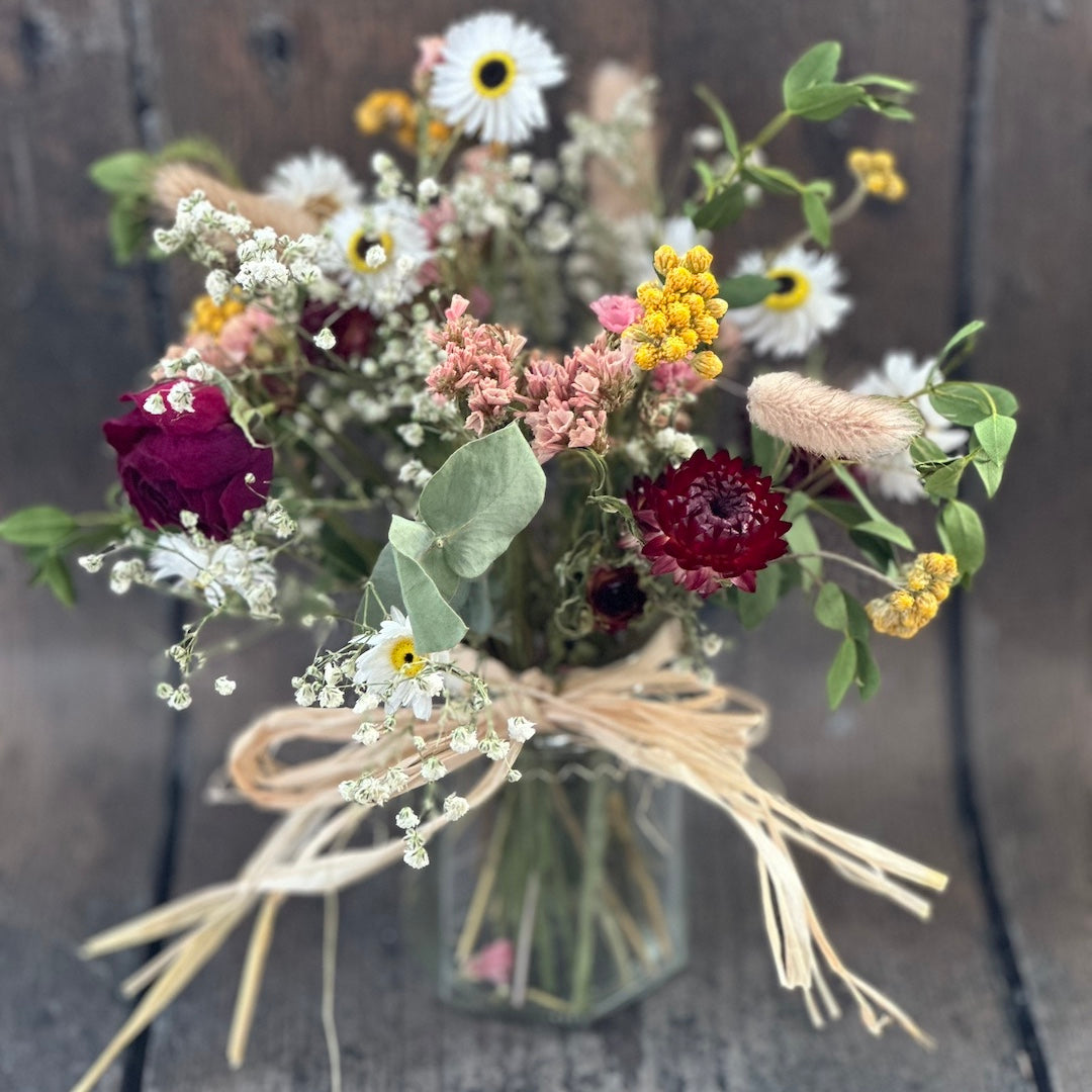 Dried Jam Jar Posy