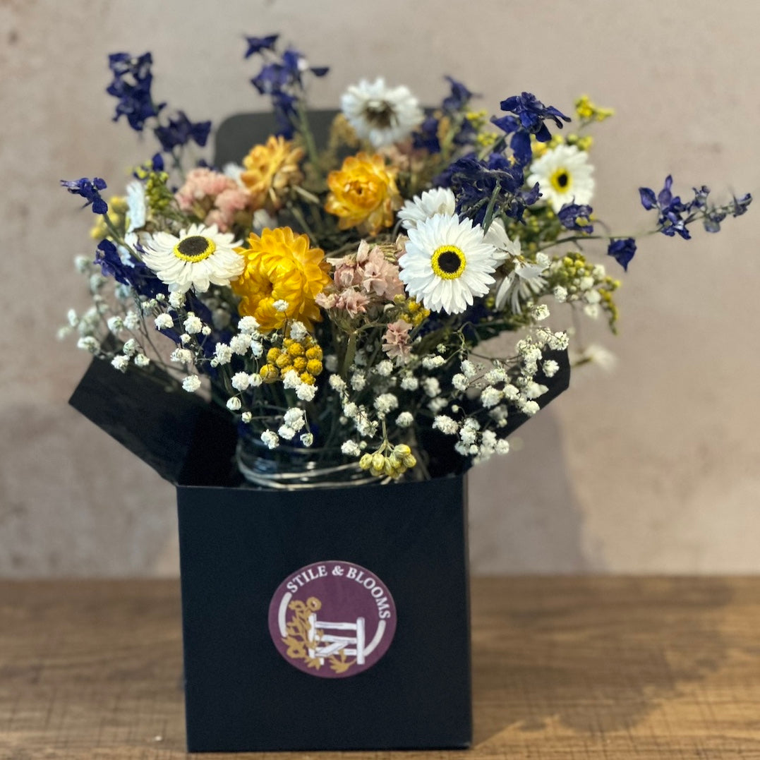 Dried Jam Jar Posy